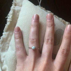 Teeny larimar ring sterling silver